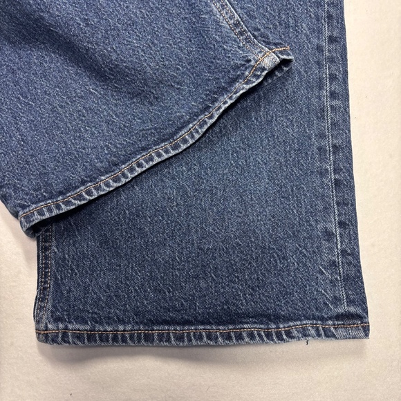 Old Navy Jeans Painted Mod Retro 70s Flower Blue Green High Rise Curvy Wide Leg - Picture 6 of 12